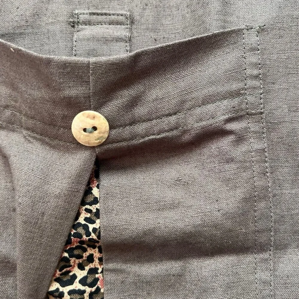 Lemon Grass Dress Womens Size S Sleeveless Safari JumperDress Cotton Linen Blend - Picture 4 of 11